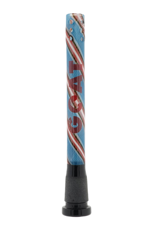 5" Lucky Goat swirly 12 hole Reversal Downstem - Blue