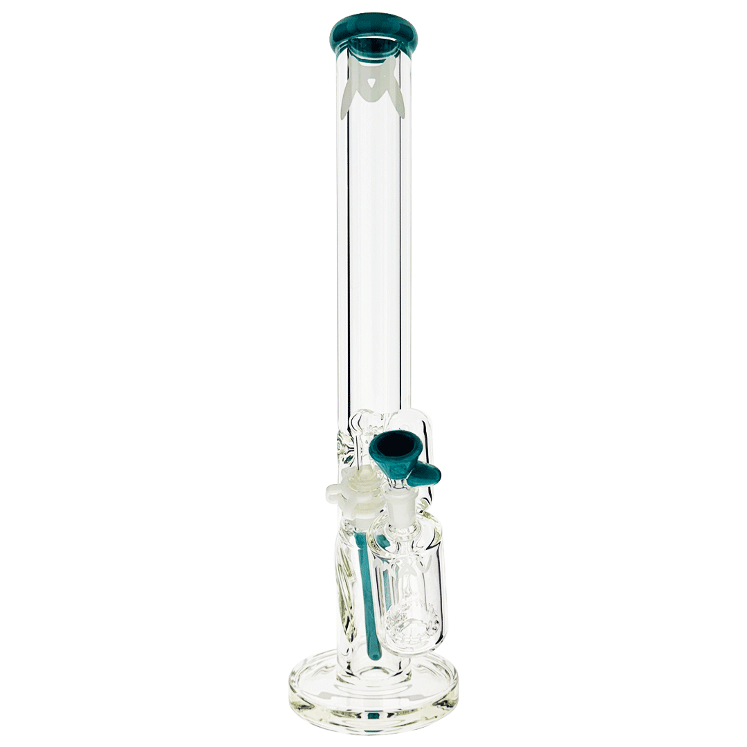18" x 9mm color top straight Bong + Ash Catcher Combo