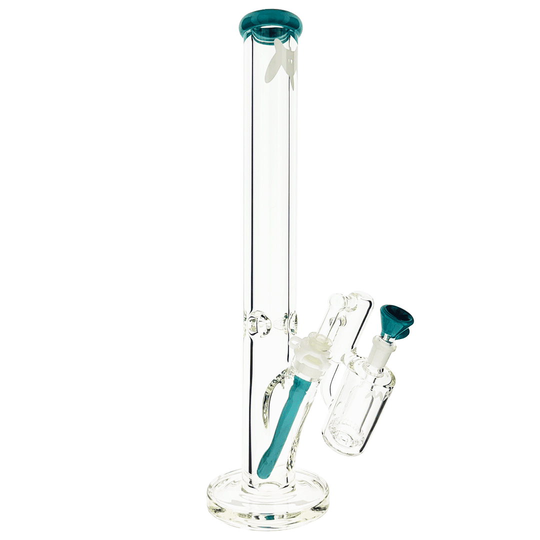 18" x 9mm color top straight Bong + Ash Catcher Combo
