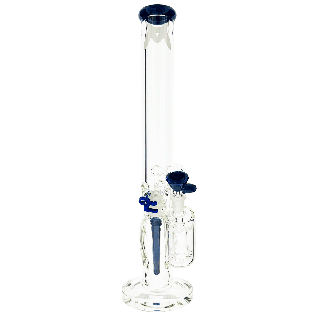 18" x 9mm color top straight Bong + Ash Catcher Combo