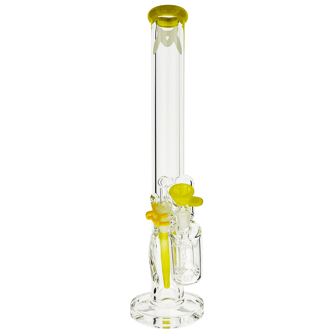 18" x 9mm color top straight Bong + Ash Catcher Combo
