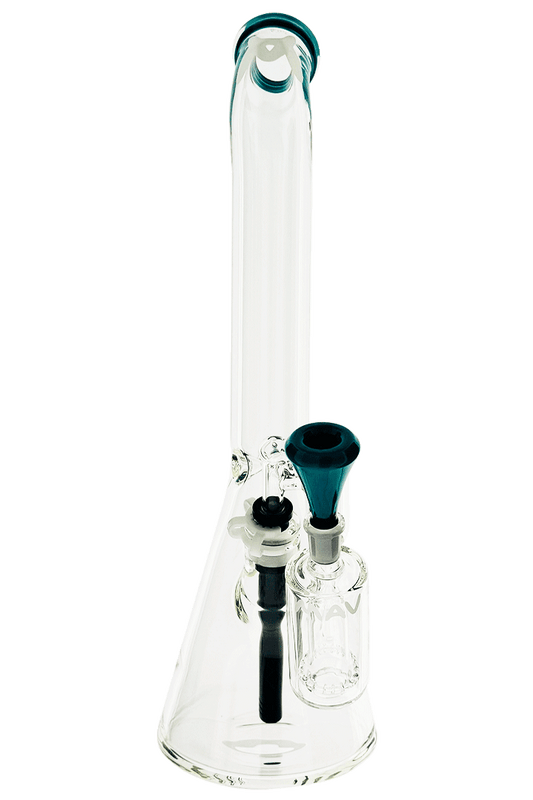 18" x 9mm color top beaker Bong bent neck + Ash Catcher Combo
