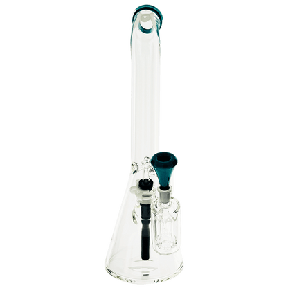 18" x 9mm color top beaker Bong bent neck + Ash Catcher Combo