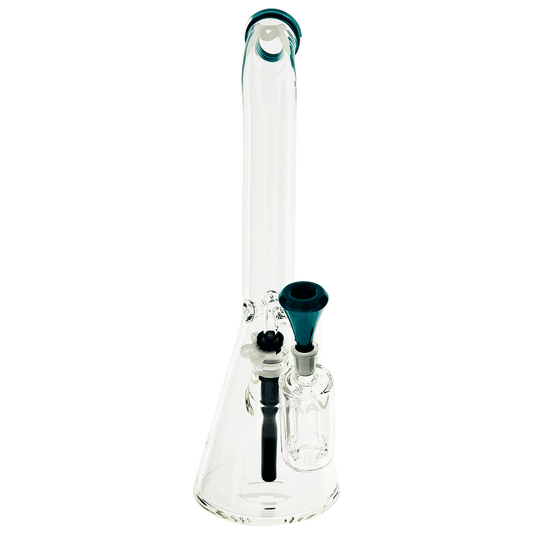 18" x 9mm color top beaker Bong bent neck + Ash Catcher Combo