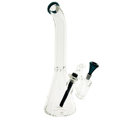 18" x 9mm color top beaker Bong bent neck + Ash Catcher Combo