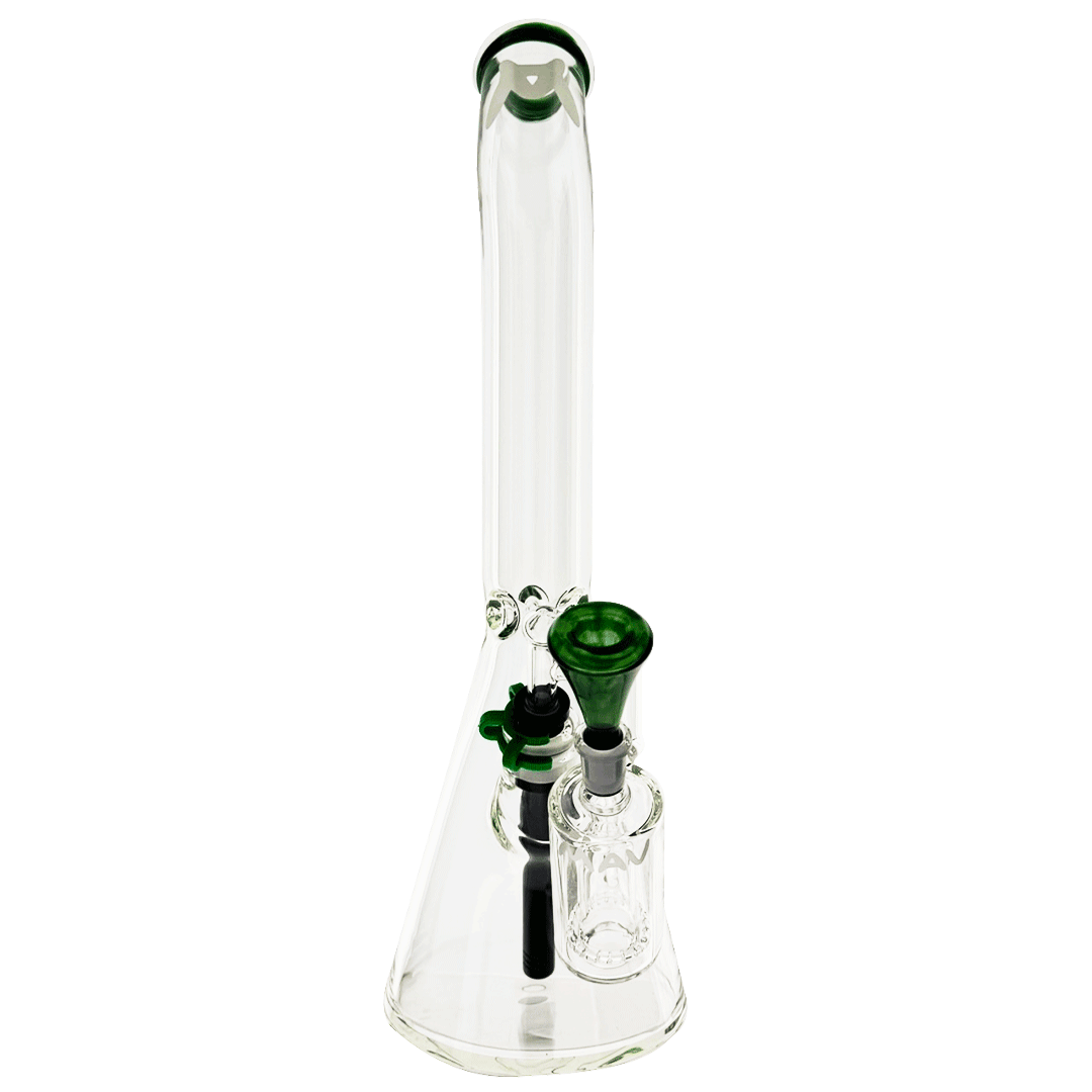 18" x 9mm color top beaker Bong bent neck + Ash Catcher Combo