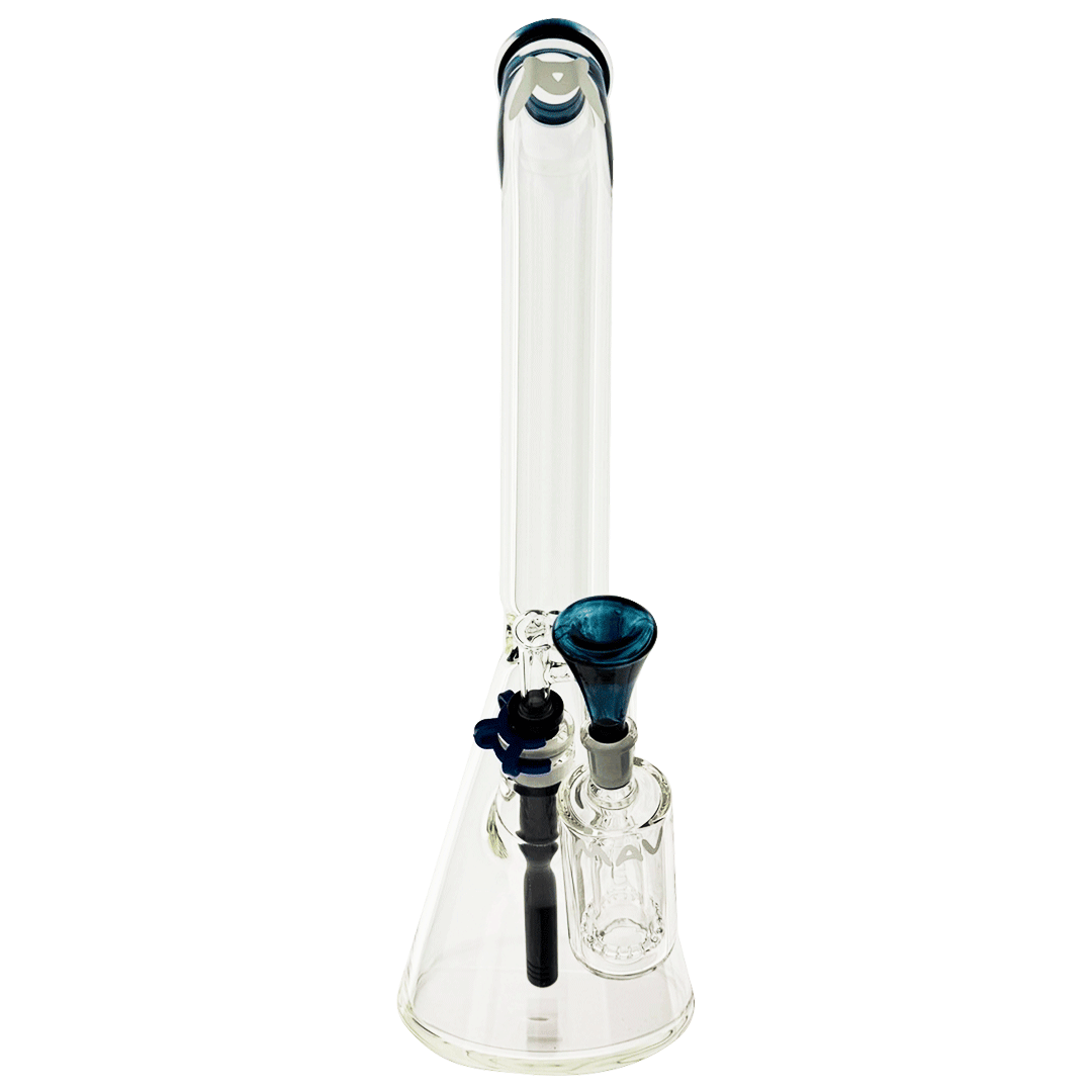 18" x 9mm color top beaker Bong bent neck + Ash Catcher Combo