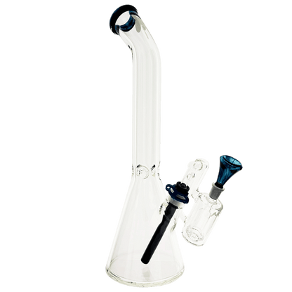 18" x 9mm color top beaker Bong bent neck + Ash Catcher Combo