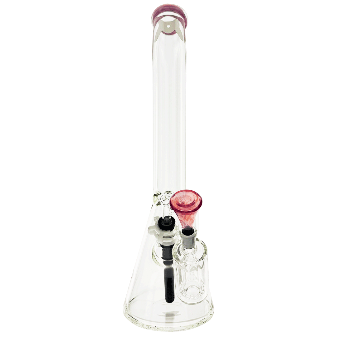 18" x 9mm color top beaker Bong bent neck + Ash Catcher Combo