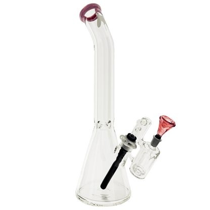 18" x 9mm color top beaker Bong bent neck + Ash Catcher Combo