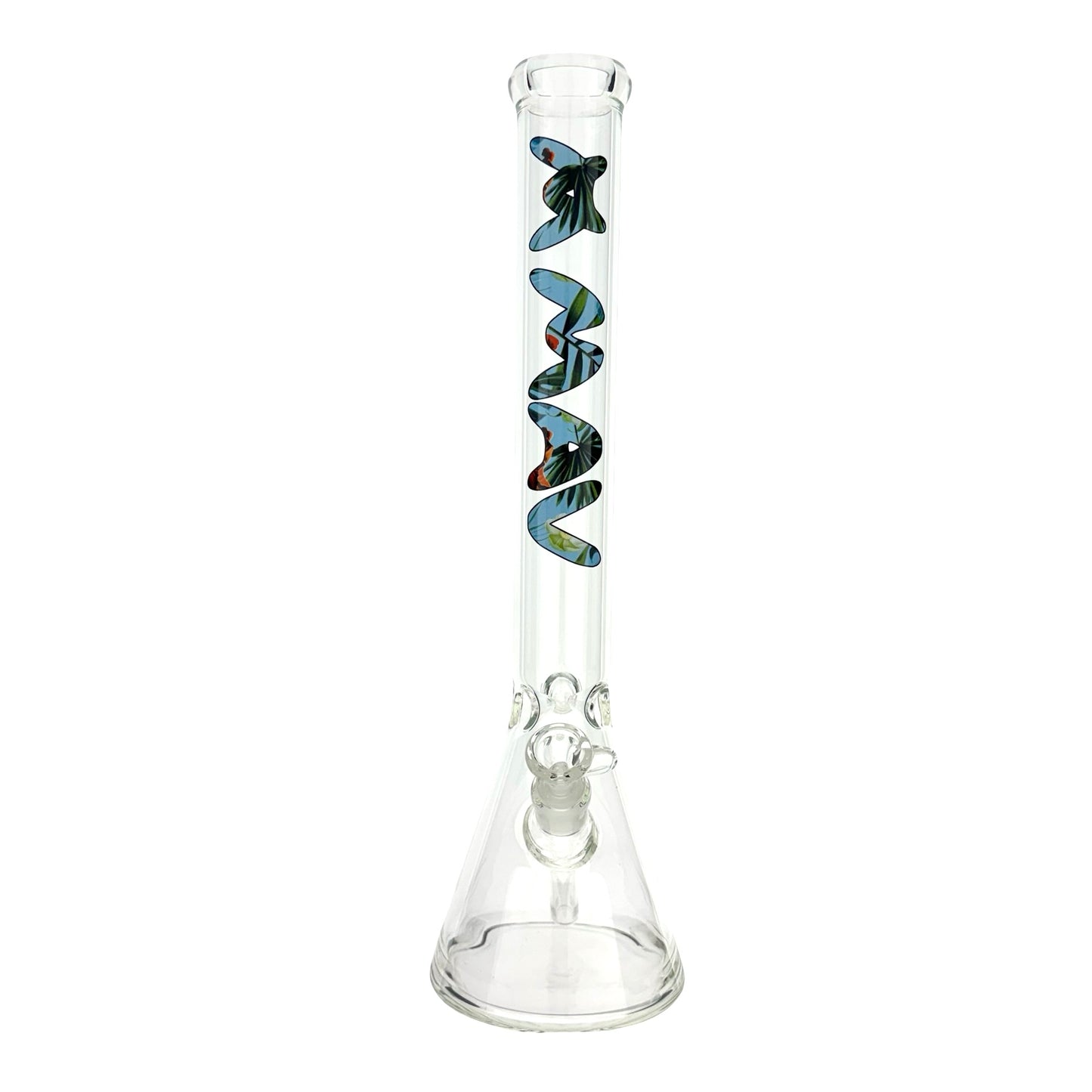 18" mav hawaii floral logo Beaker Bong