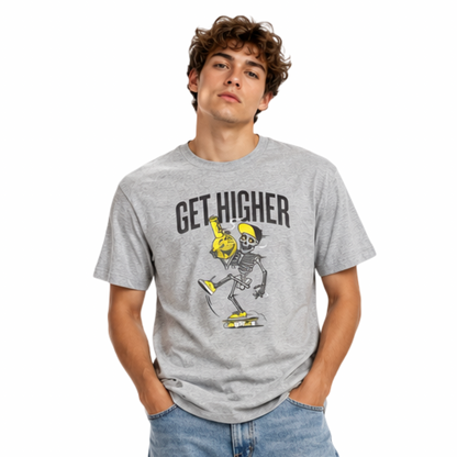 Get Higher Skeleton Skater Tee - Heather Gray