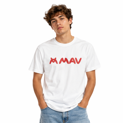 MAV Logo Tee - White red logo