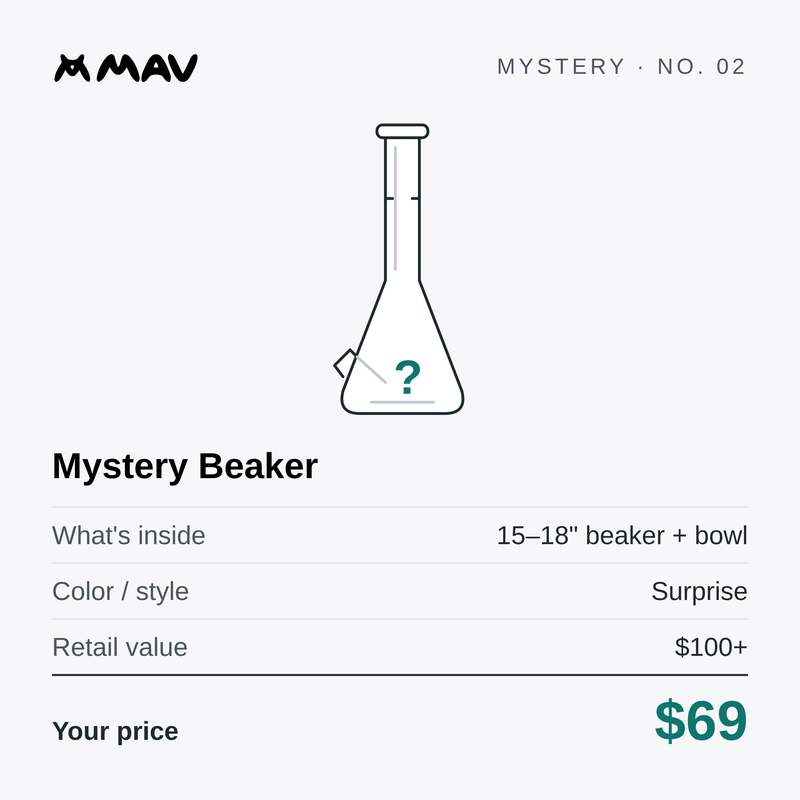 Mystery beaker card - $69, retail value $100+