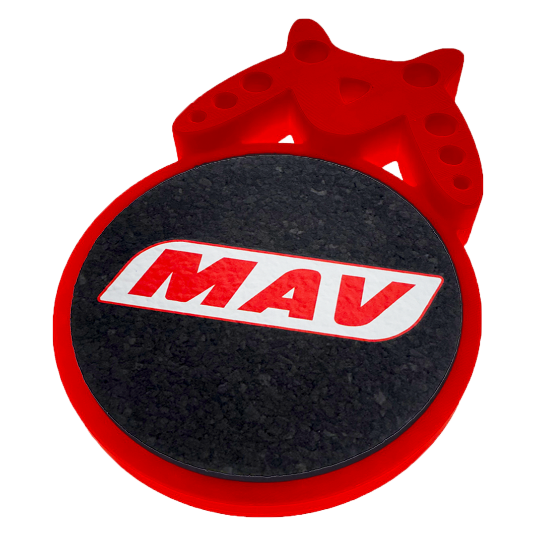 MAV red Bat Stand + Mood Mat Black