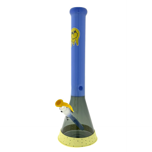 18" X 5mm Full Sleeve Beaker Bong Smiley Matching Limited