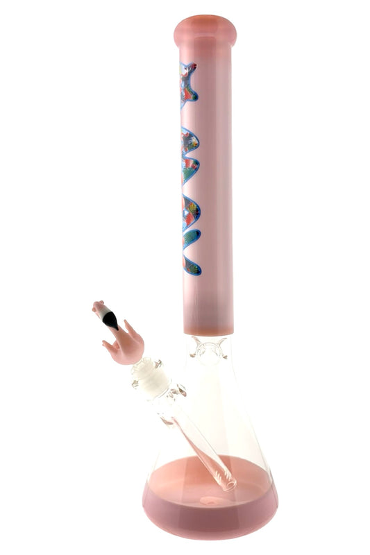Pink Flamingo Vibes 18" Full Color Beaker Bong x empire flamingo bowl