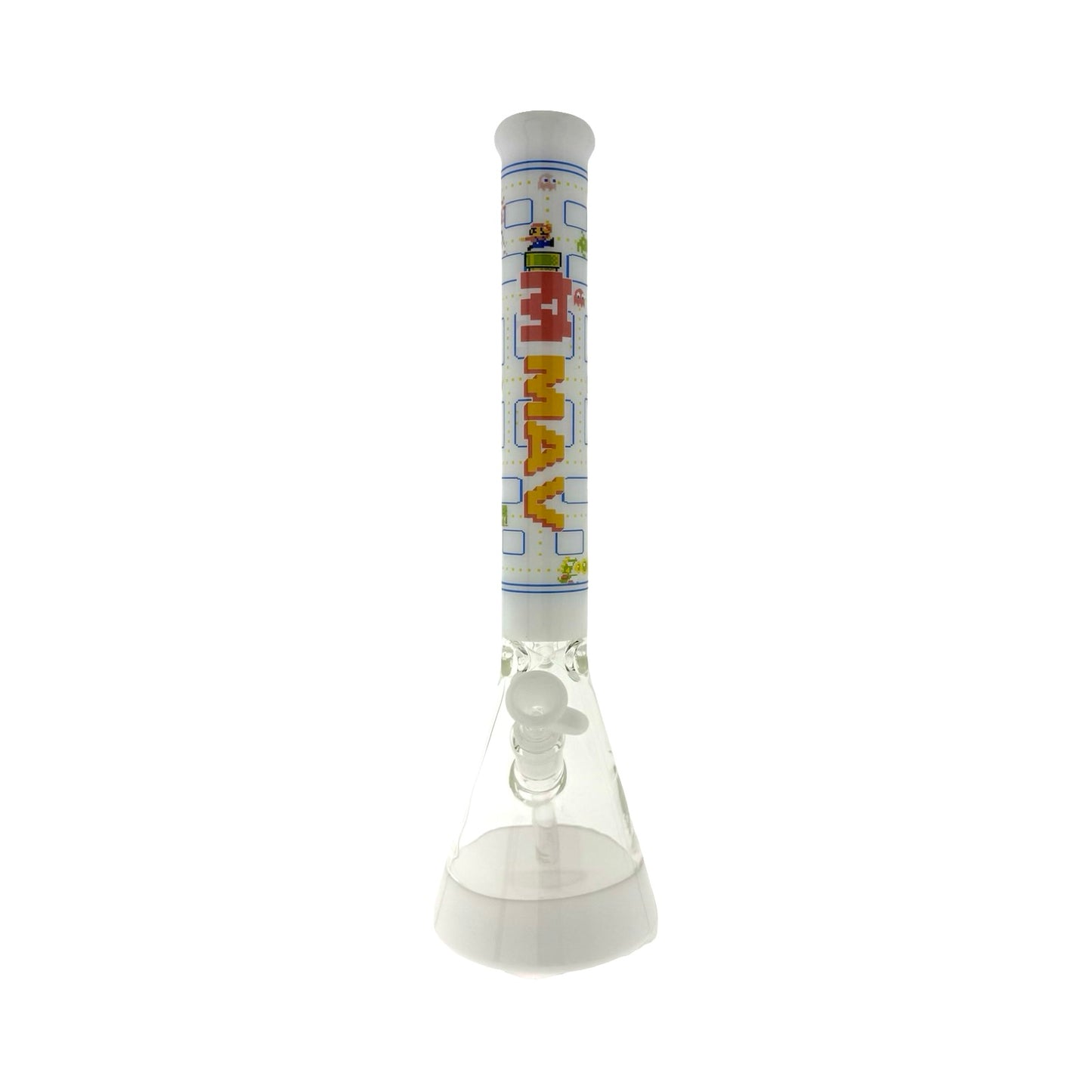 Game Time 9MM 18" Beaker Bong full color white