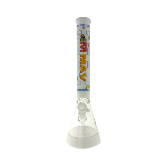 Game Time 9MM 18" Beaker Bong full color white