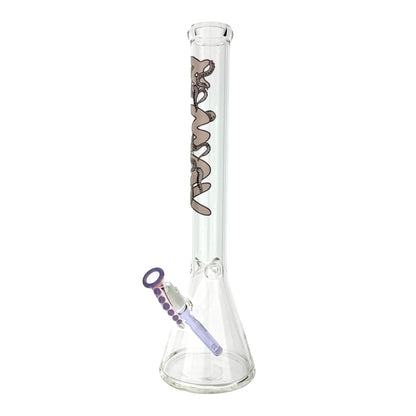 18" Classic Beaker Bong Octopus Purple Match