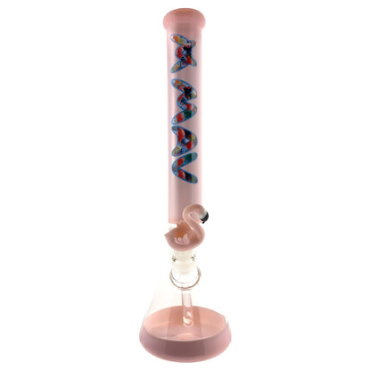 Pink Flamingo Vibes 18" Full Color Beaker Bong x empire flamingo bowl