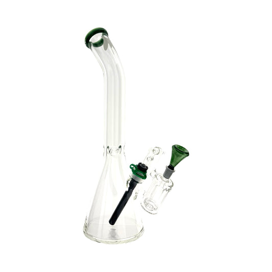 18" x 9mm color top beaker Bong bent neck + Ash Catcher Combo