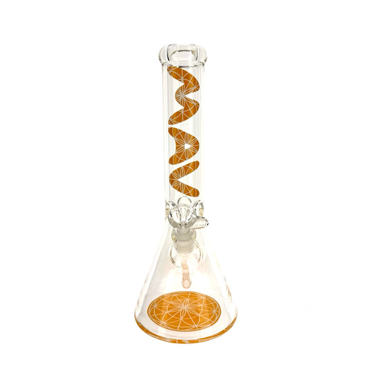 MANDALA yellow 13" Beaker Base Bong