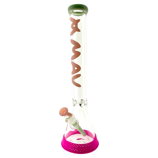 18" X 9MM ONE OF ONE sea foam and pink combo Special Beaker Bong