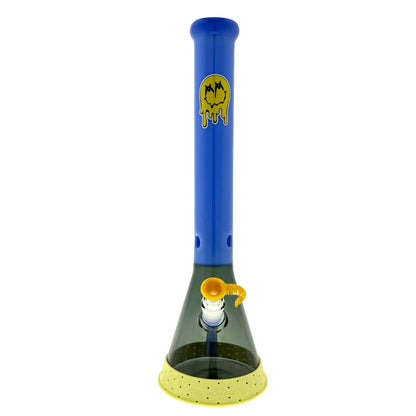 18" X 5mm Full Sleeve Beaker Bong Smiley Matching Limited