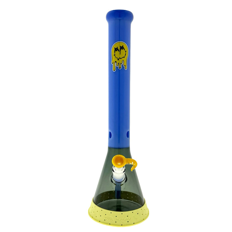 18" X 5mm Full Sleeve Beaker Bong Smiley Matching Limited