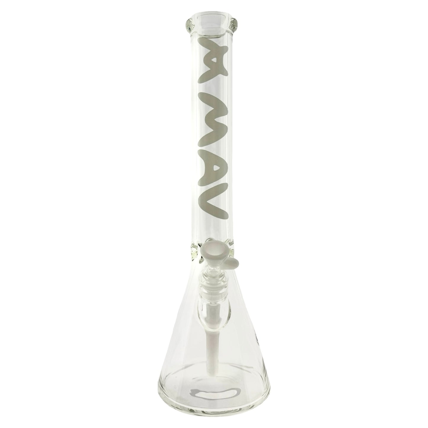 18" 9mm Classic Beaker Bong og stem match white