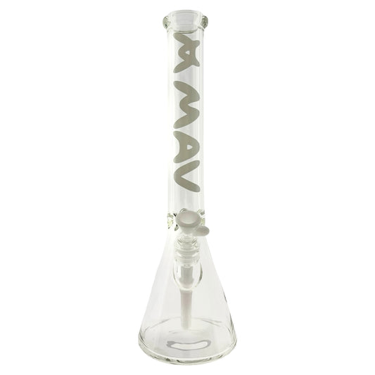 18" 9mm Classic Beaker Bong og stem match white