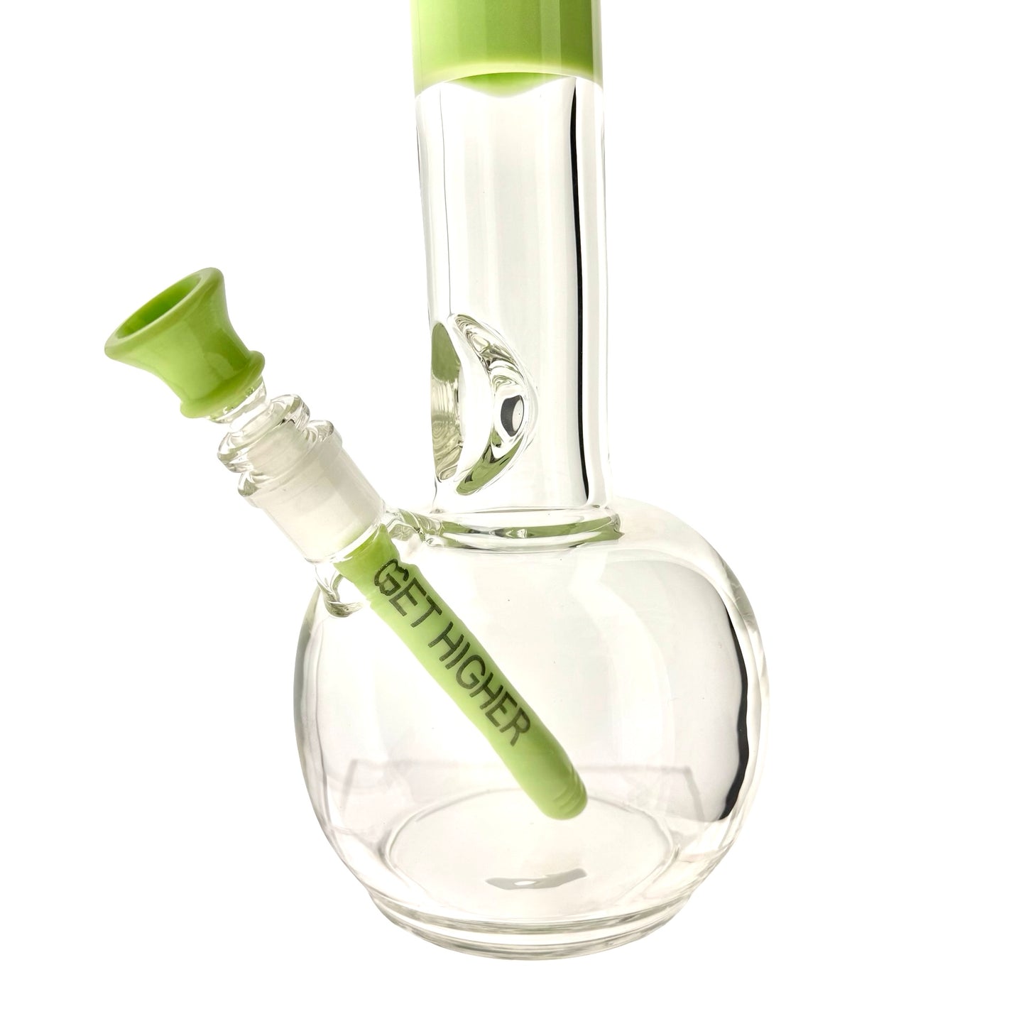 16" 9MM Old School Bubble Bottom Bong Get Higher Skeleton Logo Slime 1 of 1
