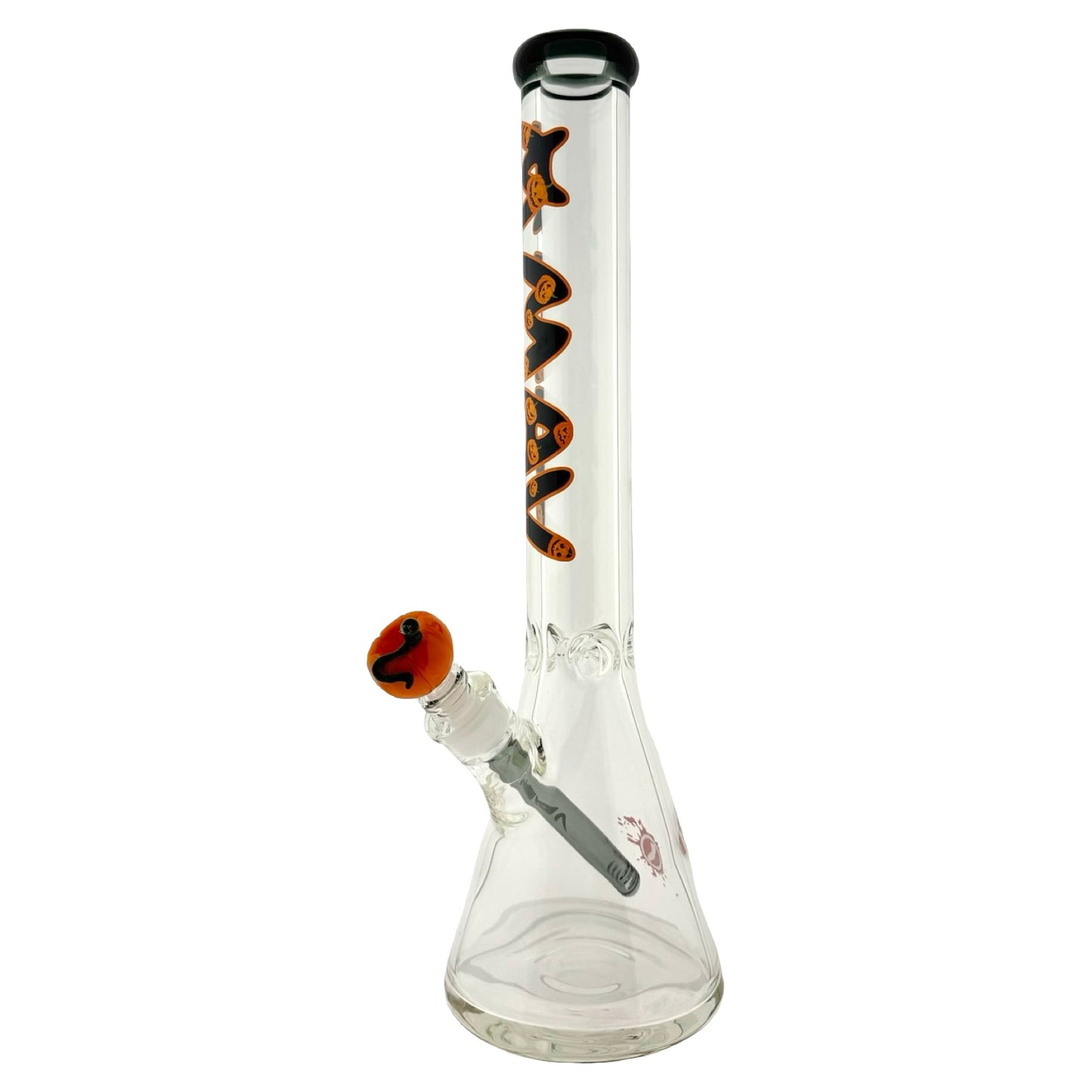 18" x 9mm Halloween Special Drop 18" 9mm Beaker Bong Black Top Pumpkin x empire glassworks pumpkin bowl
