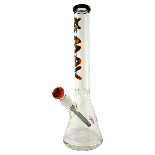 18" x 9mm Halloween Special Drop 18" 9mm Beaker Bong Black Top Pumpkin x empire glassworks pumpkin bowl
