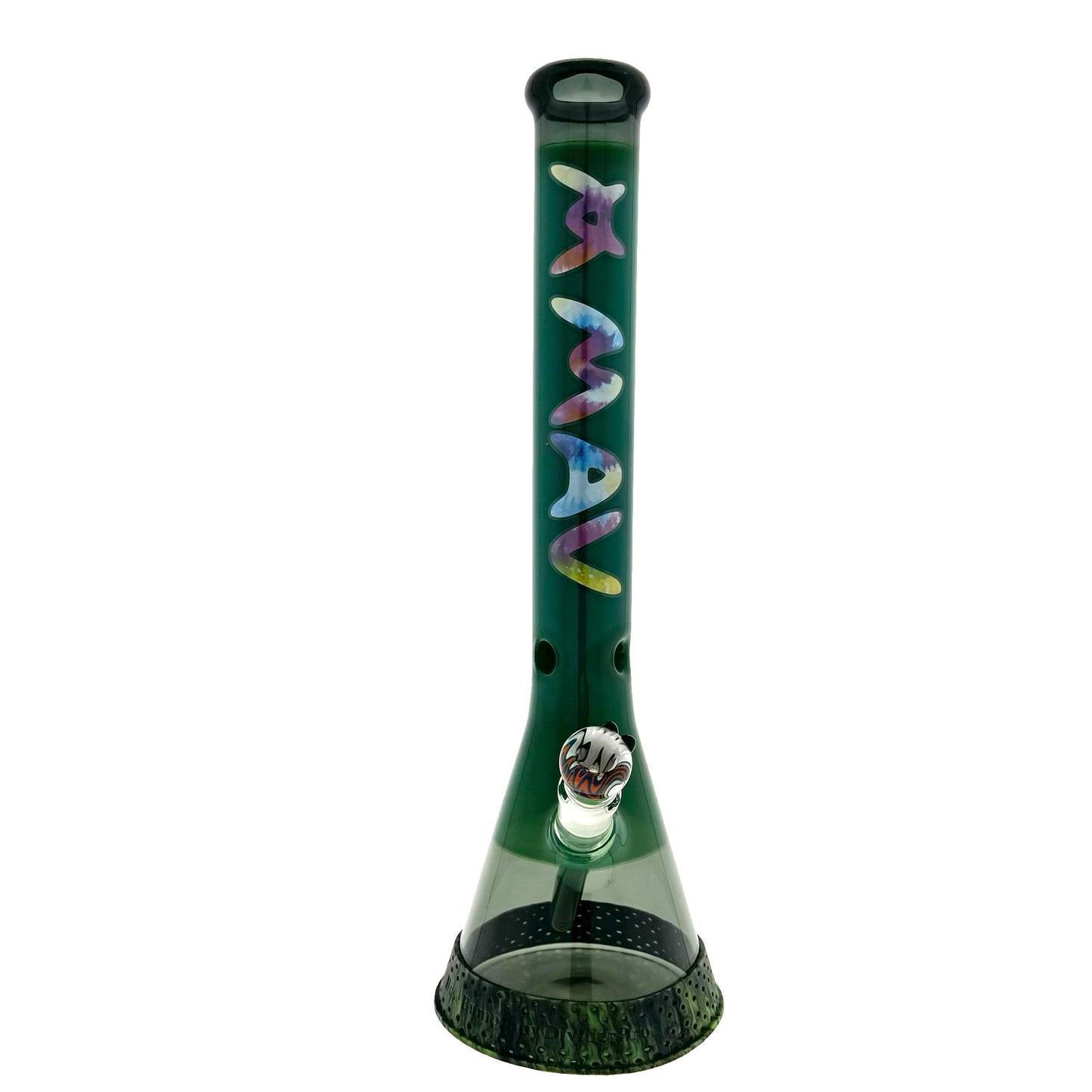 18" Color Float Beaker Bong forest green tie-dye match limited