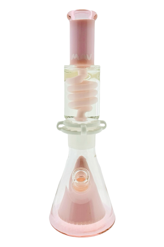 OS90 oversized Slitted Pyramid Beaker Freezable Coil System pink milky pink