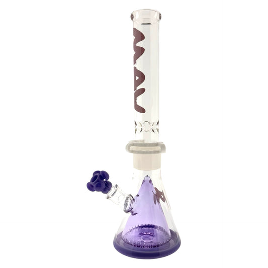 17" 5MM pyramid beaker Bottom Bong removable top purple v1 1 of 1