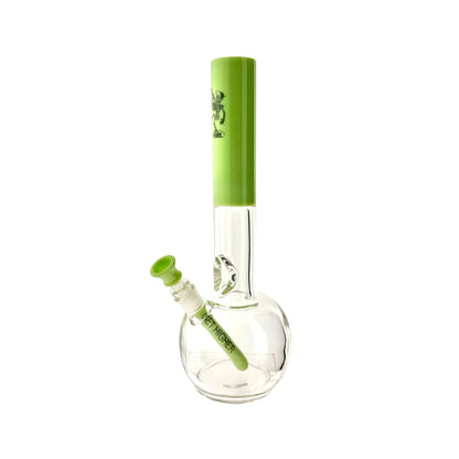 16" 9MM Old School Bubble Bottom Bong Get Higher Skeleton Logo Slime 1 of 1
