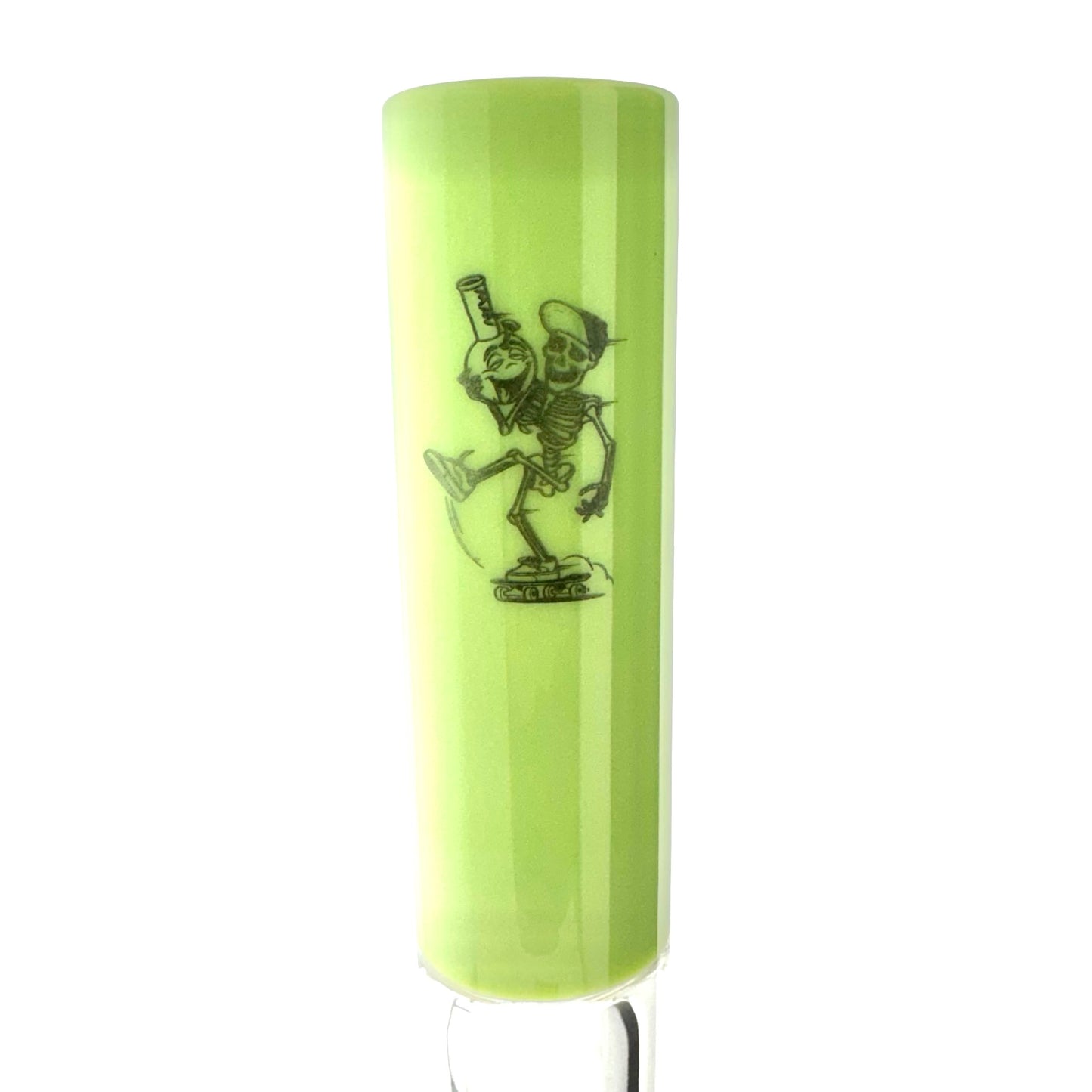 16" 9MM Old School Bubble Bottom Bong Get Higher Skeleton Logo Slime 1 of 1