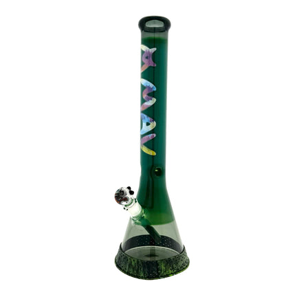 18" Color Float Beaker Bong Forest Green Tie-dye Match Limited