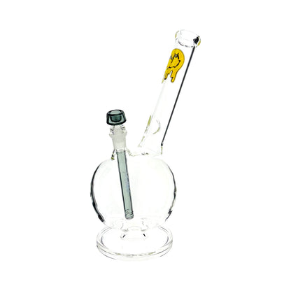 15" bubble base laidback angled neck bong drippy smiley