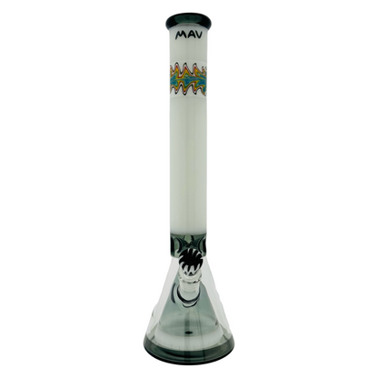 18" Wigwag MAV Glass Pyramid Beaker Bong black and white