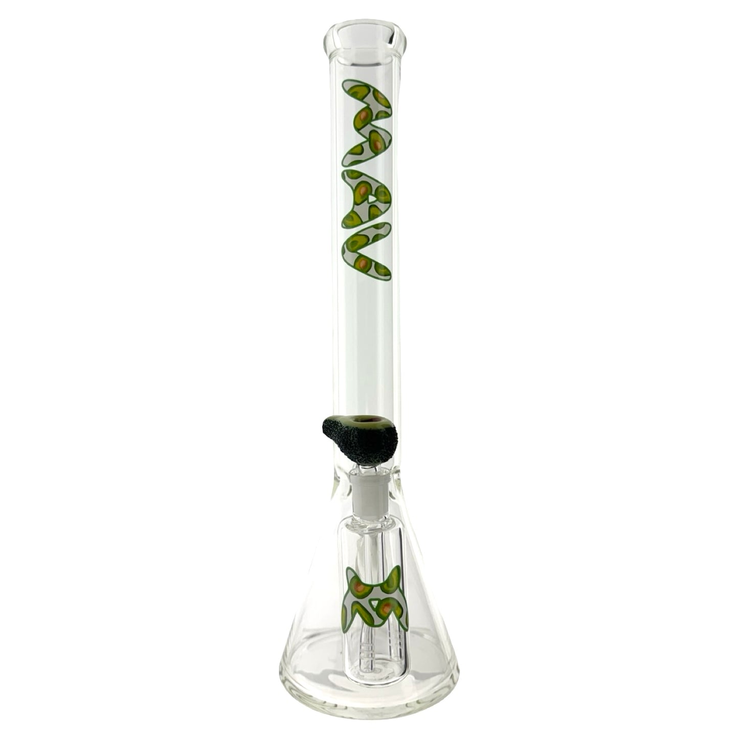18" x 5mm Happy Avocado Beaker Bong + Ash Catcher Combo x empire glassworks avocado bowl