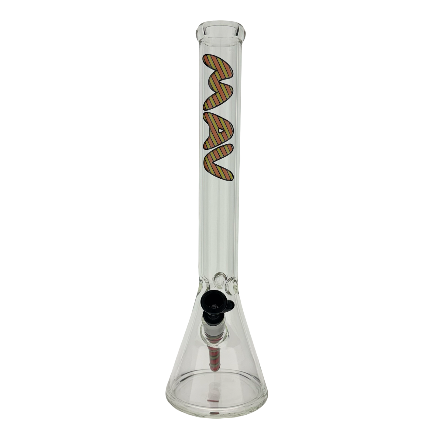 18" 5mm Classic Beaker Bong wigwag stem match rasta