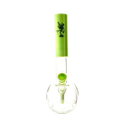 16" 9MM Old School Bubble Bottom Bong Get Higher Skeleton Logo Slime 1 of 1