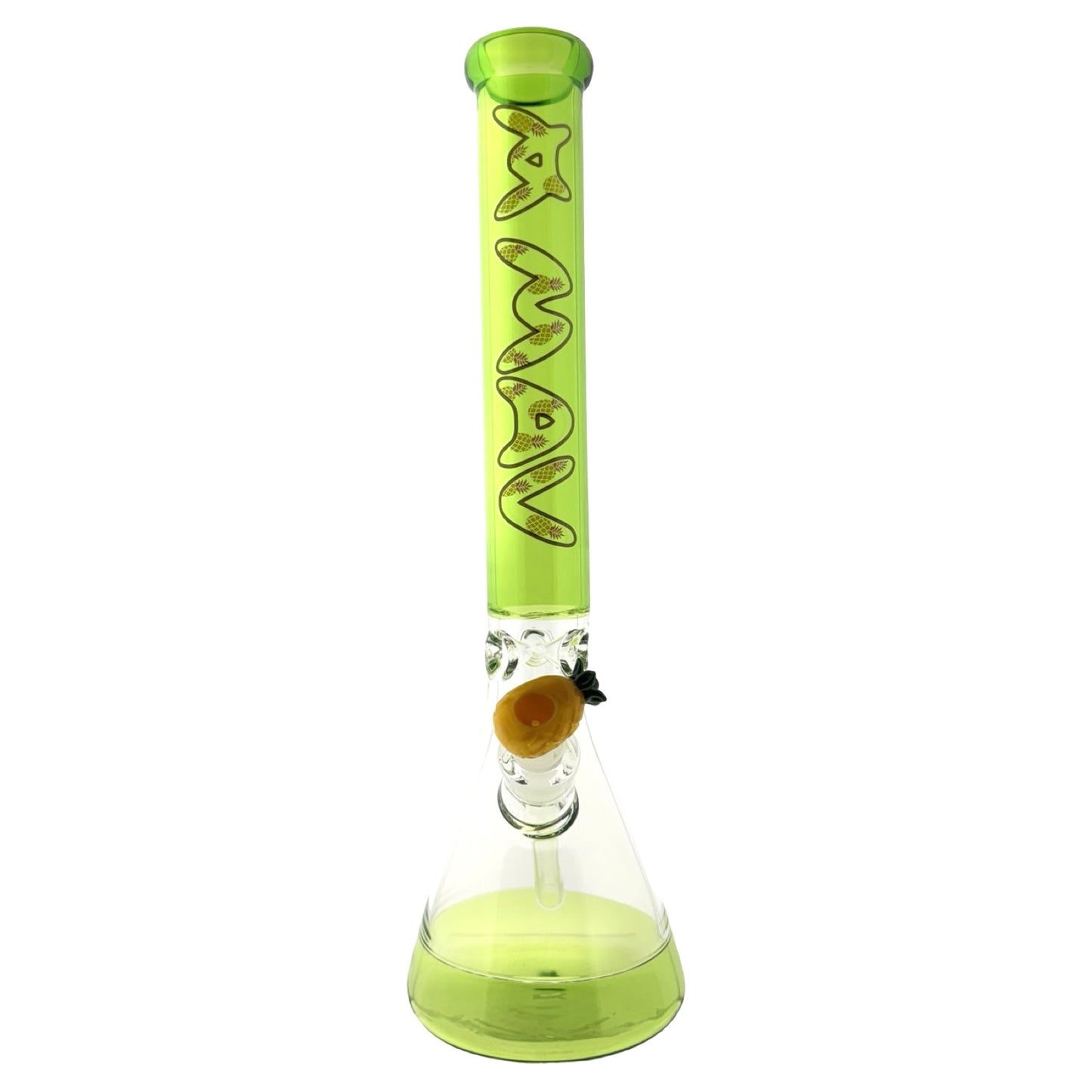 Ooze Pineapple 18" Full Color Beaker Bong x empire glassworks pineapple bowl