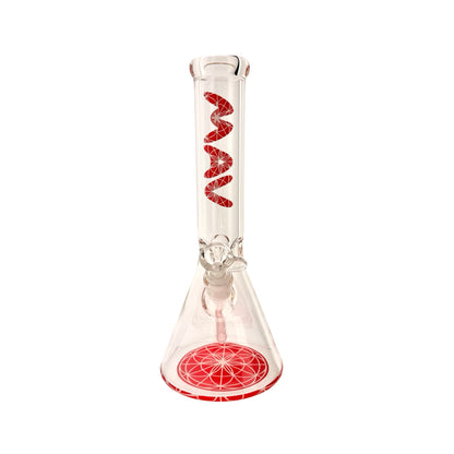 MANDALA RED  13" Beaker Base Bong