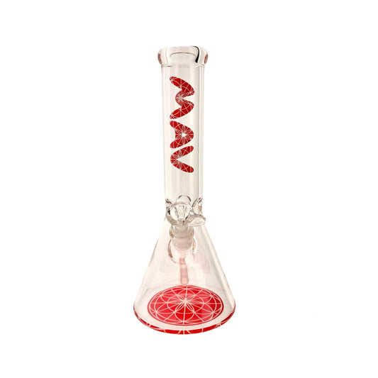 MANDALA RED  13" Beaker Base Bong