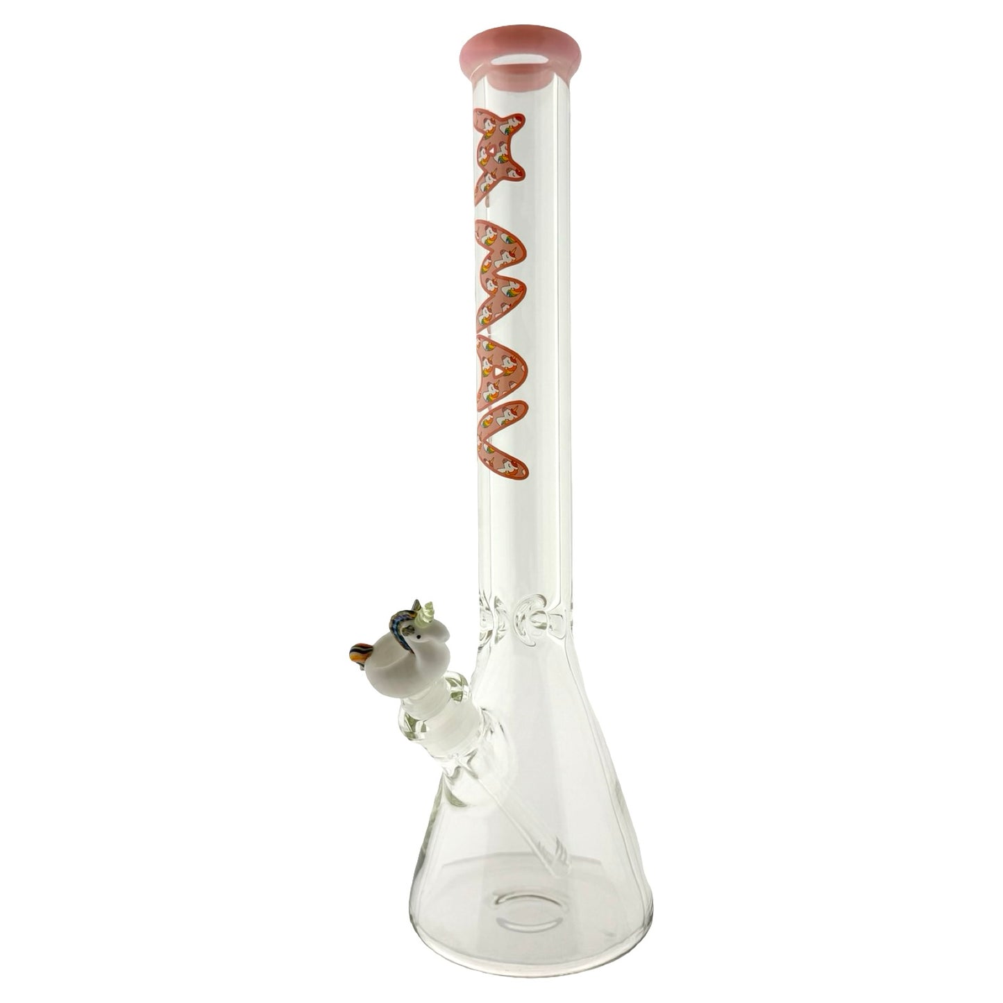 18" x 9mm Pink Unicorn Specialty Slab Beaker Bong x empire glassworks unicorn bowl